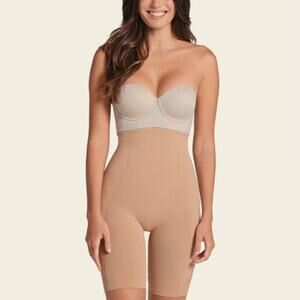 NWT Leonisa Invisible Extra High-Waisted Shaper Shorts Beige XS/S Quiet Luxury